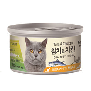 [BOX24개입] 미우와우 흰살참치 고양이캔 80g 치킨